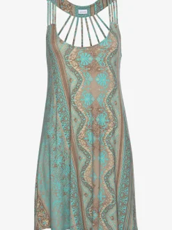 Robe de plage imprimée avec bretelles plongeantes croisées