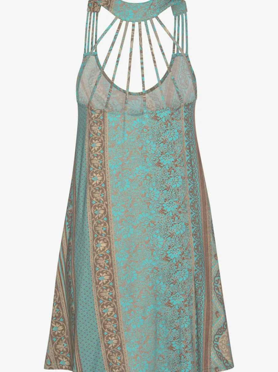 Robe de plage imprimée avec bretelles plongeantes croisées