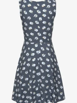 Robe de plage à jupe évasée et motifs fleuris