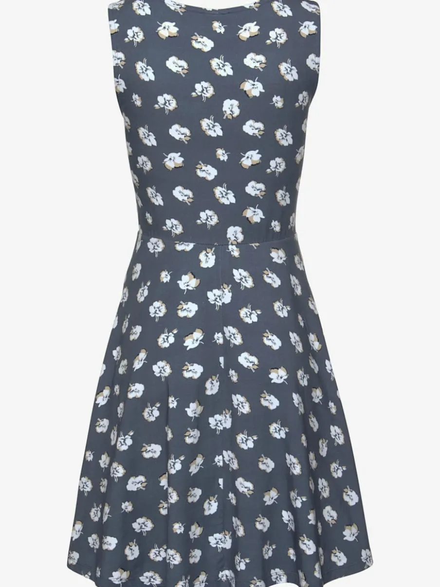 Robe de plage à jupe évasée et motifs fleuris
