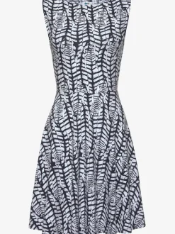 Robe de plage à larges bretelles imprimée légèrement évasée