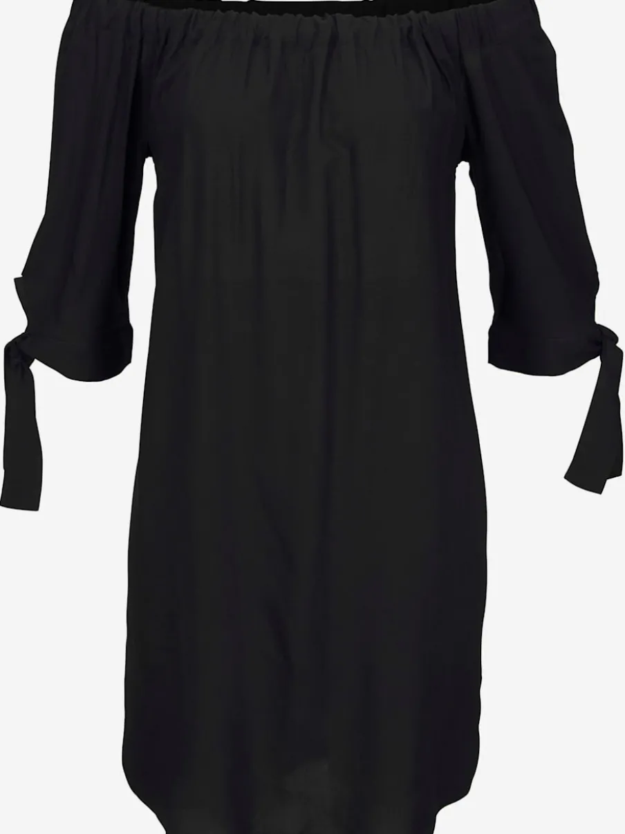 Robe de plage style carmen avec manches ¾ et finition élastique
