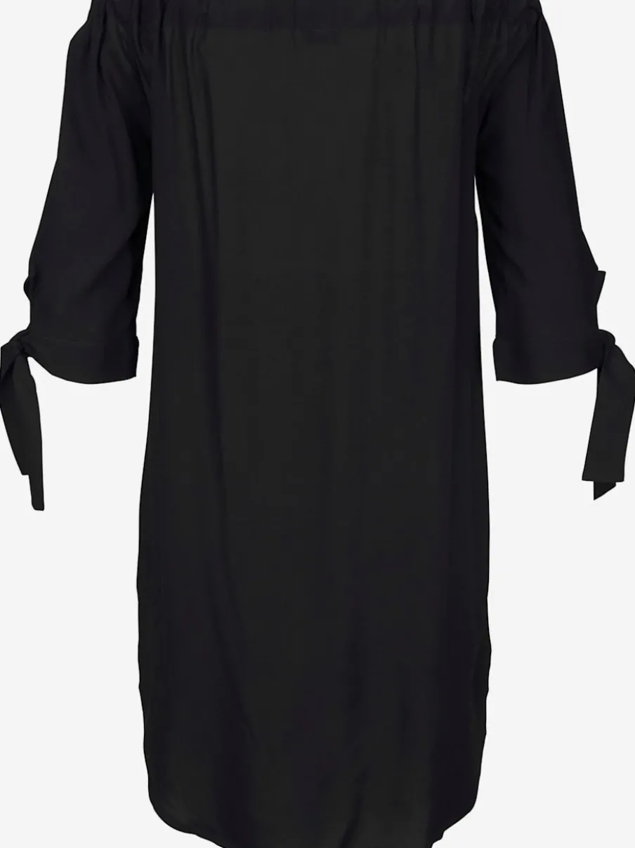 Robe de plage style carmen avec manches ¾ et finition élastique