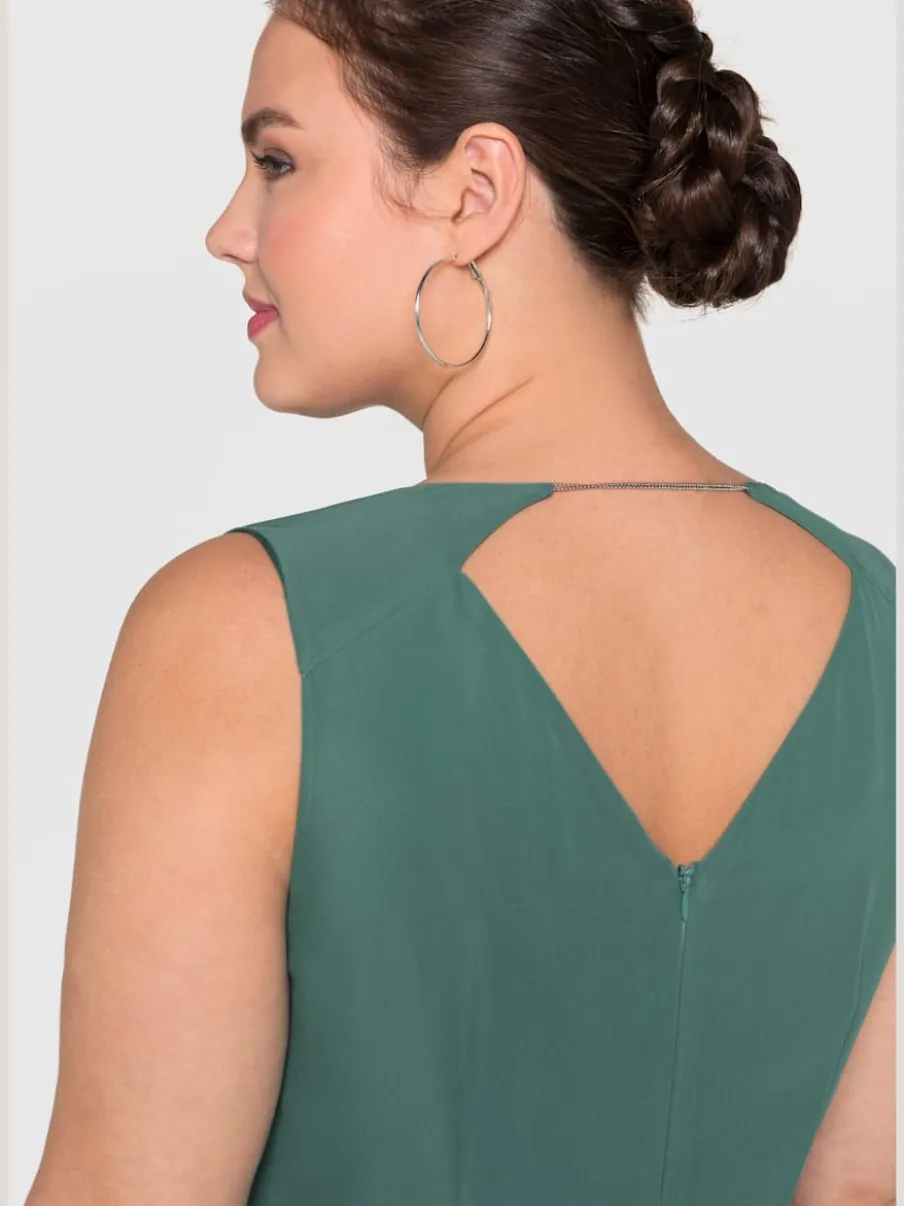Robe de soirée col v devant et au dos
