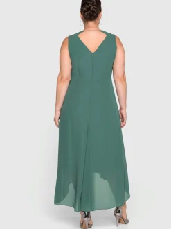 Robe de soirée col v devant et au dos