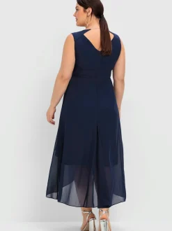 Robe de soirée col v devant et au dos