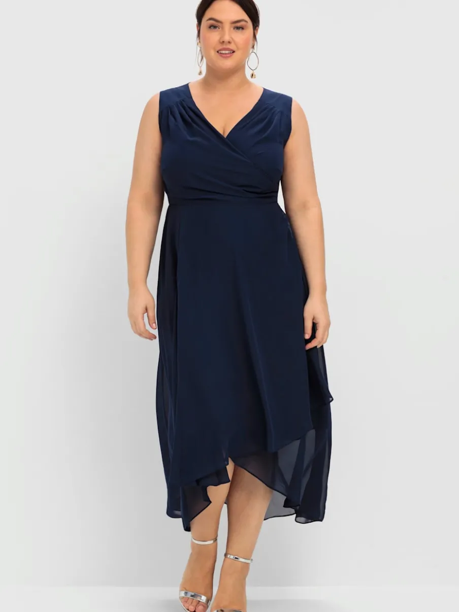 Robe de soirée col v devant et au dos