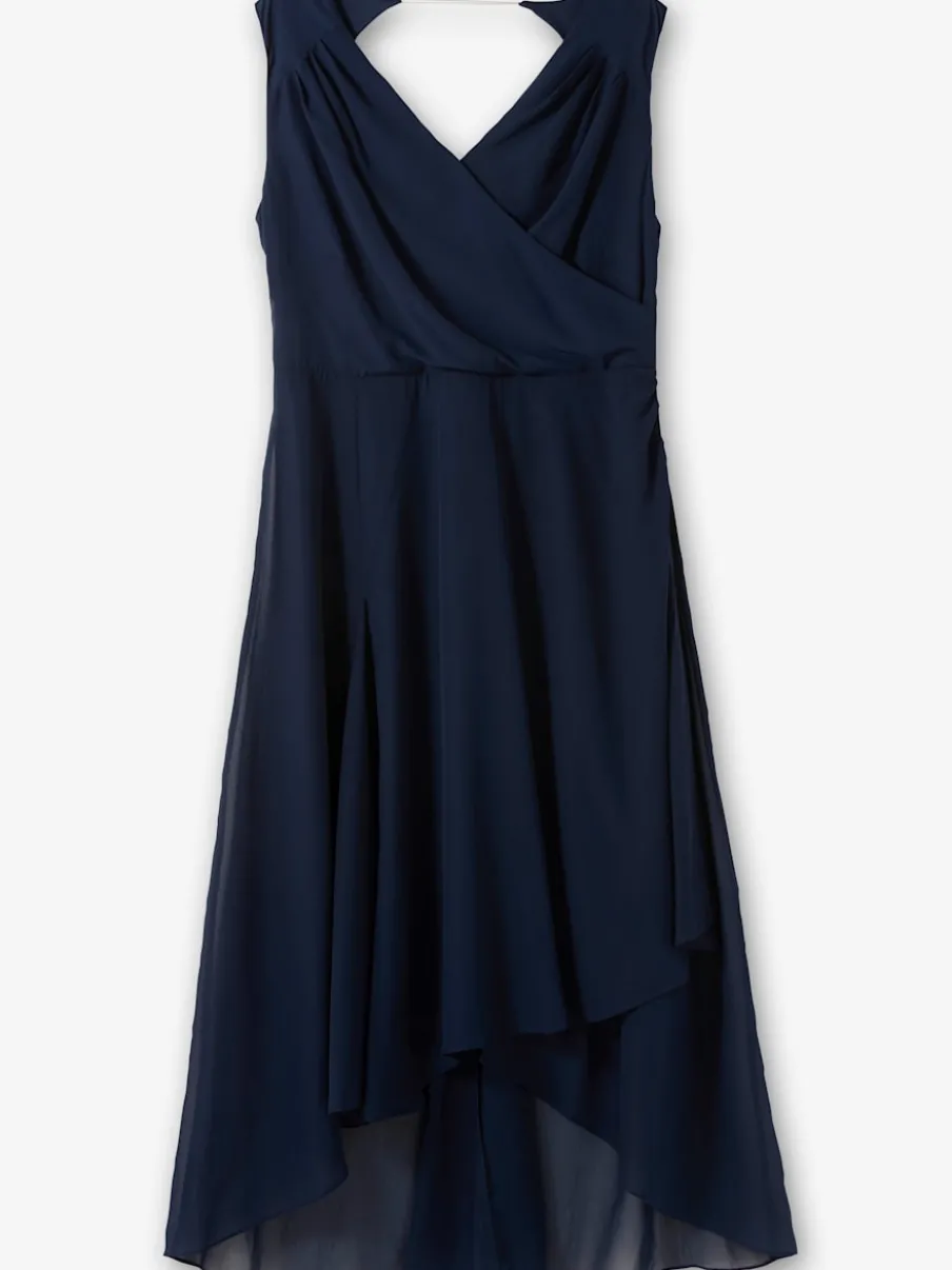 Robe de soirée col v devant et au dos
