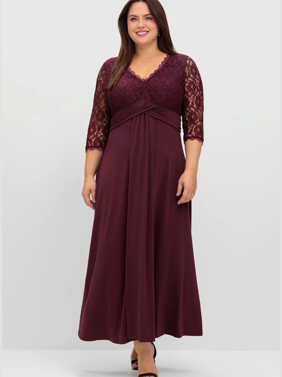 Robe de soirée dentelle élastique