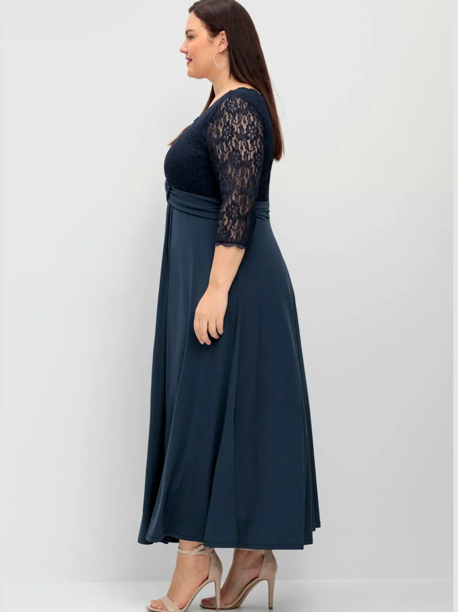 Robe de soirée dentelle élastique