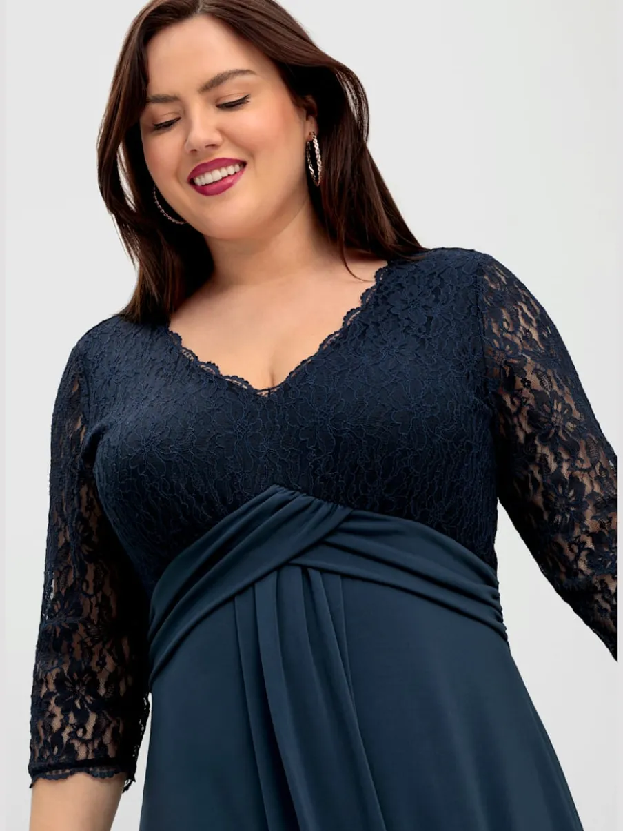 Robe de soirée dentelle élastique