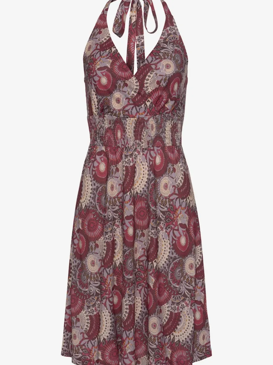 Robe dos-nu à encolure en V avec motifs floraux