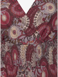 Robe dos-nu à encolure en V avec motifs floraux