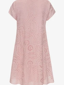 Robe d'été avec broderie ajourée à manches courtes