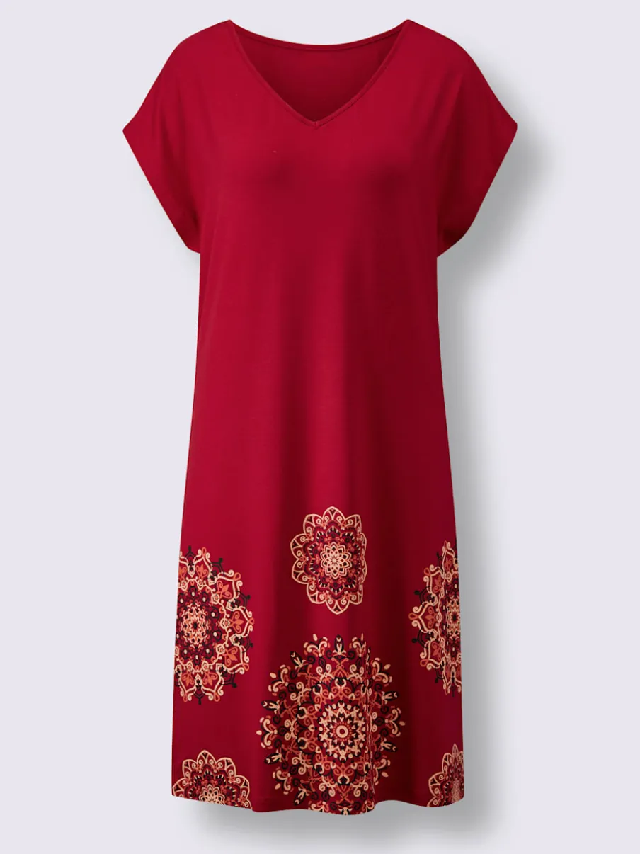 Robe d'été avec col en V et motifs floraux