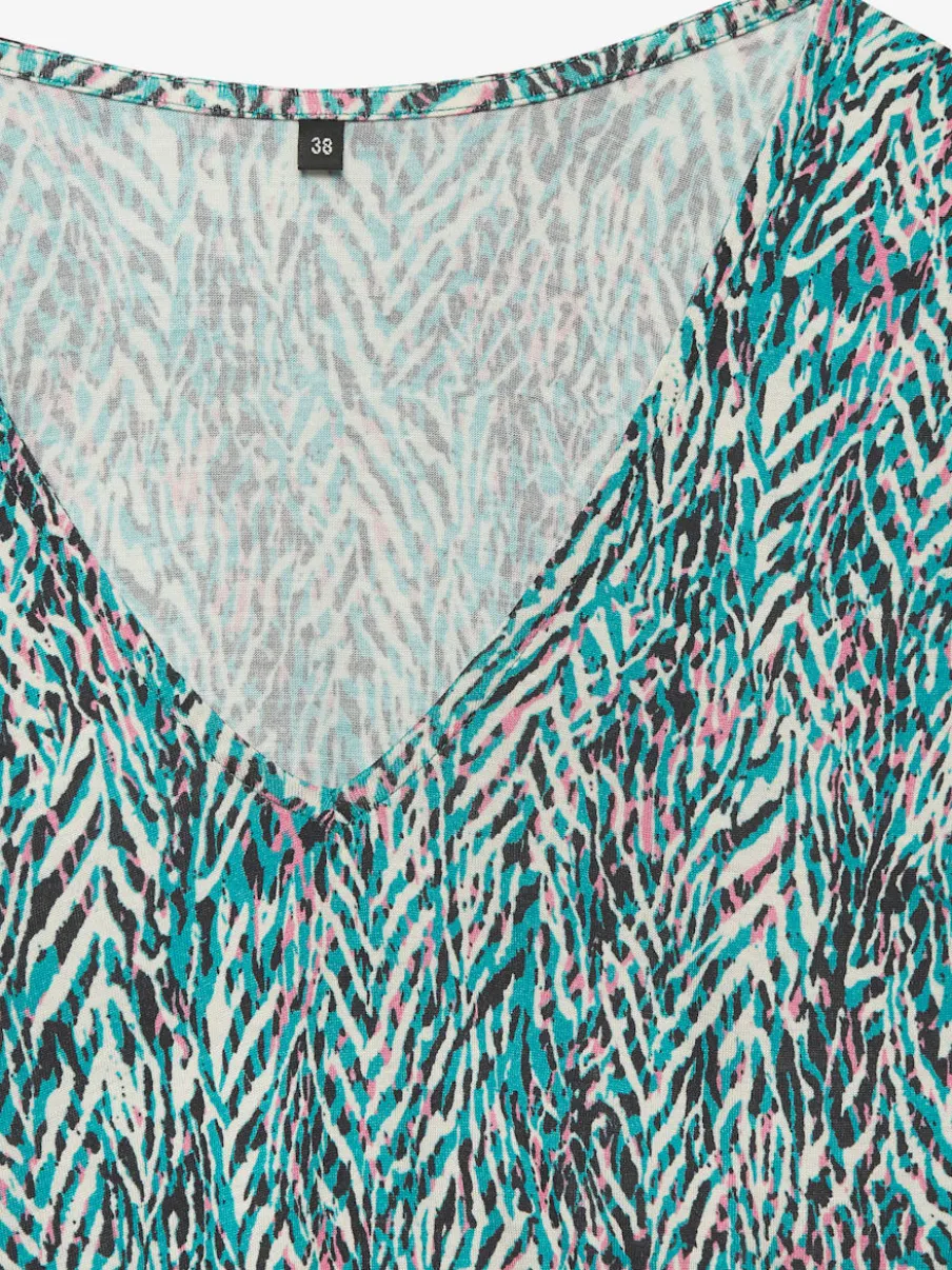 Robe d'été avec encolure en V légère et décontractée