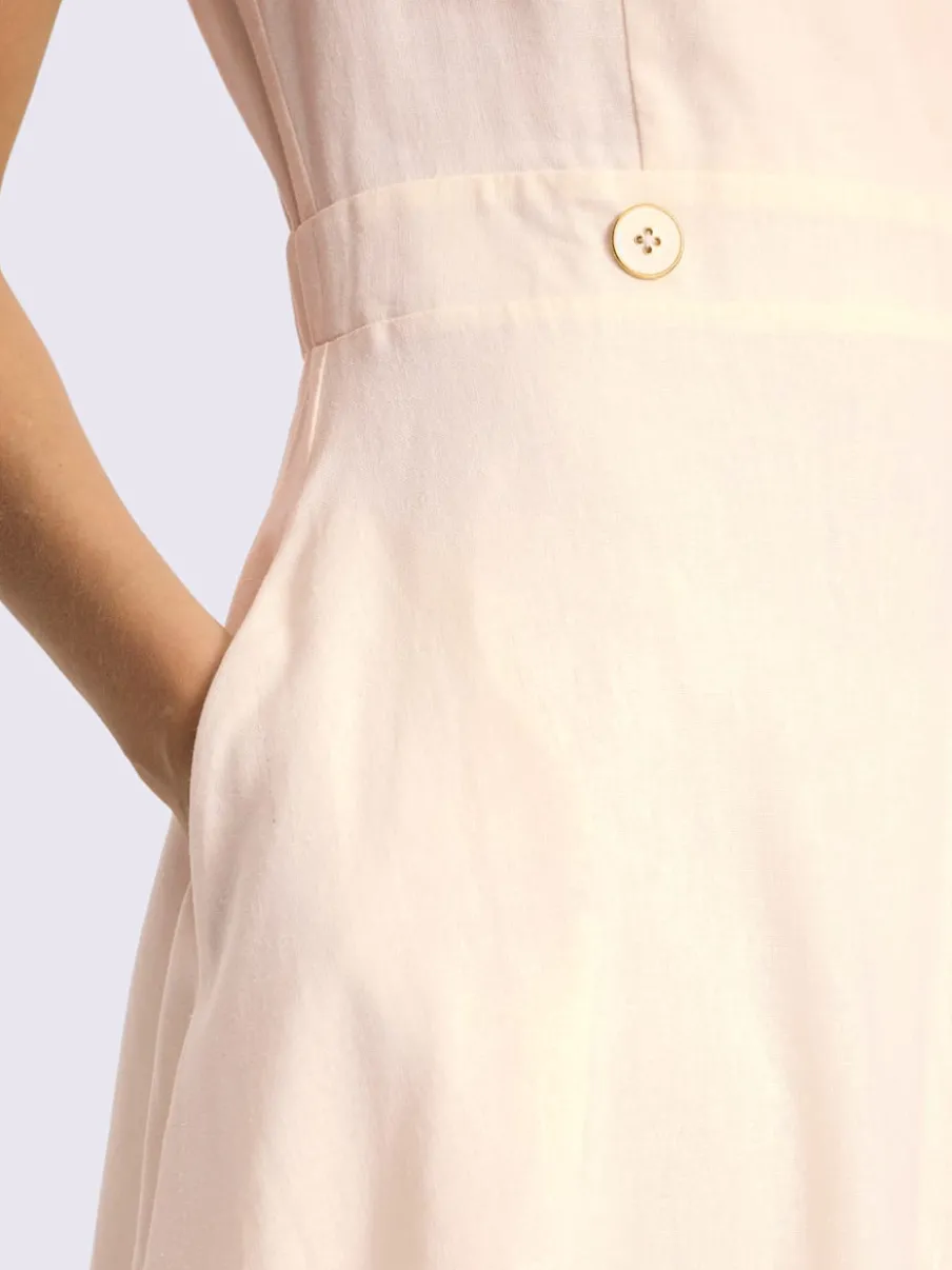 Robe d'été à col V avec effet cache-cœur et poches cousues