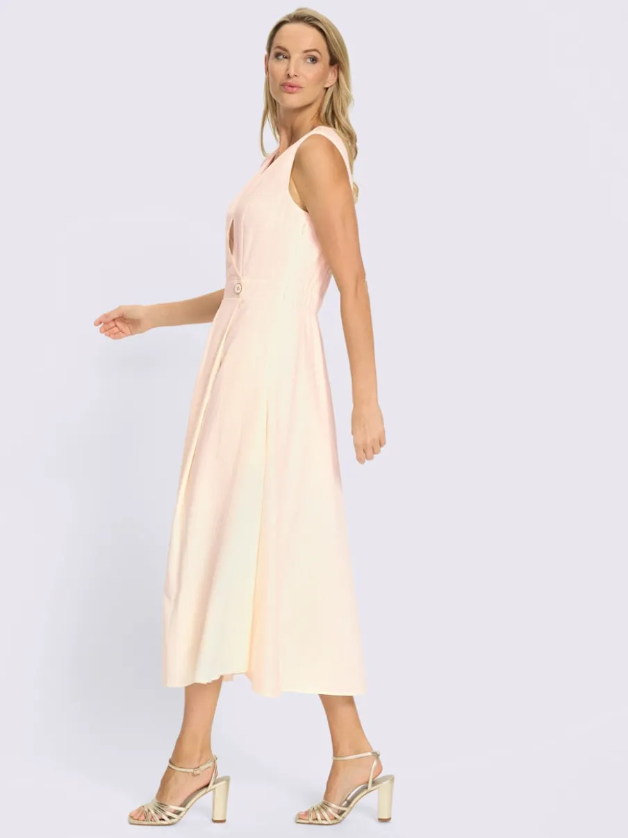 Robe d'été à col V avec effet cache-cœur et poches cousues