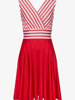 Robe d'été à col V profond et jupe imprimée avec effet cache-cœur