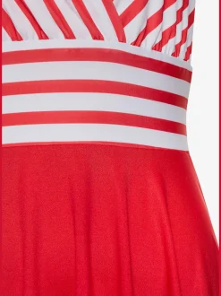 Robe d'été à col V profond et jupe imprimée avec effet cache-cœur