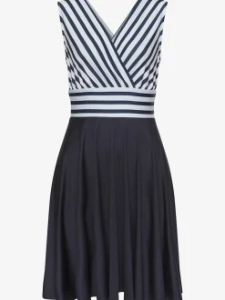 Robe d'été à col V profond et jupe imprimée avec effet cache-cœur