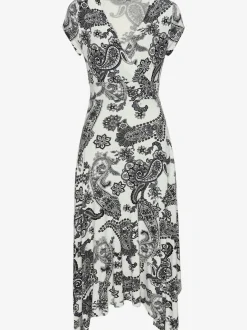 Robe d'été à encolure en V avec imprimé en viscose douce