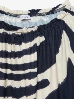 Robe d'été à encolure haute avec imprimé animal et coupe évasée