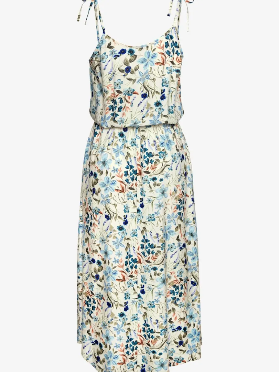 Robe d'été à encolure ronde et bretelles nouées