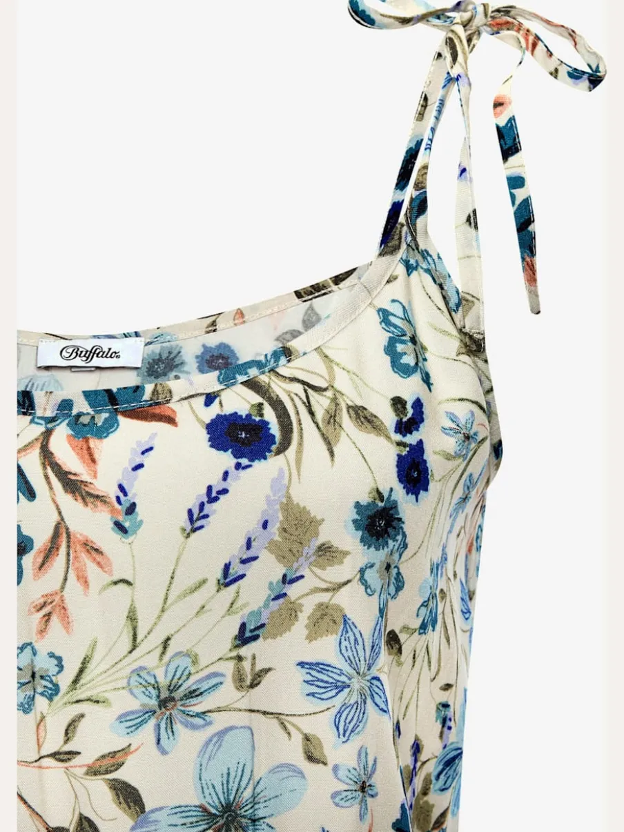 Robe d'été à encolure ronde et bretelles nouées