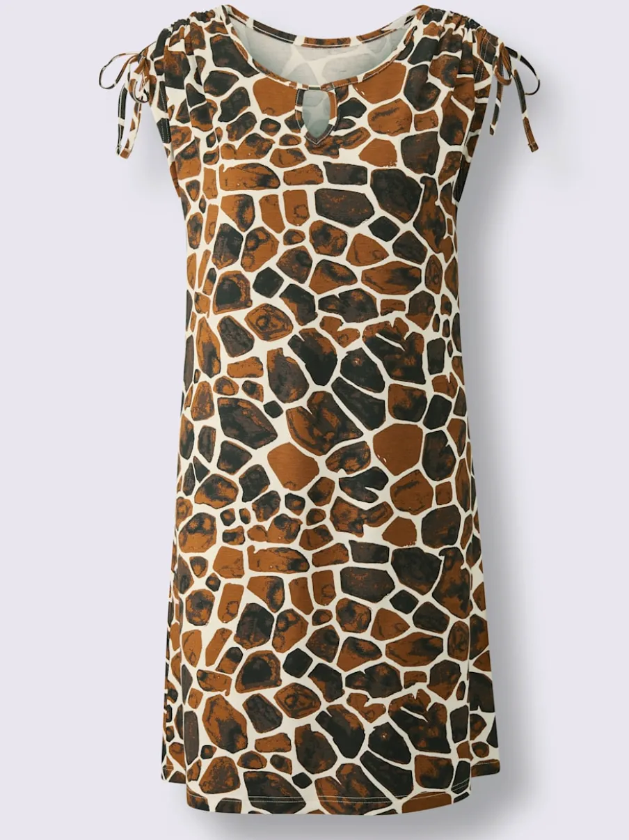 Robe d'été en jersey avec motif animal et détails raffinés