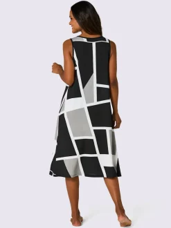 Robe d'été en jersey fin à encolure en V et motif graphique