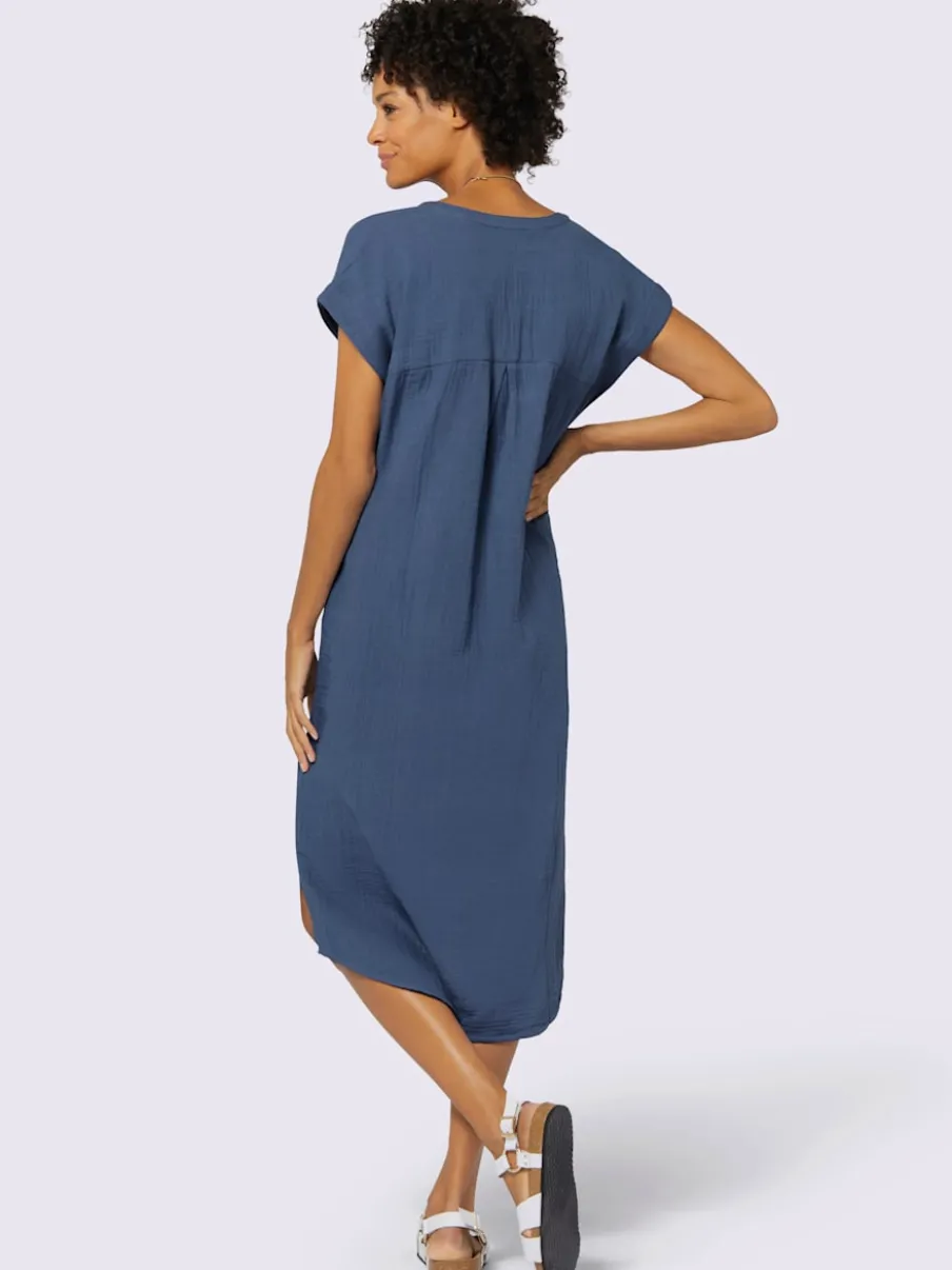 Robe d'été en mousseline avec poches et fentes latérales