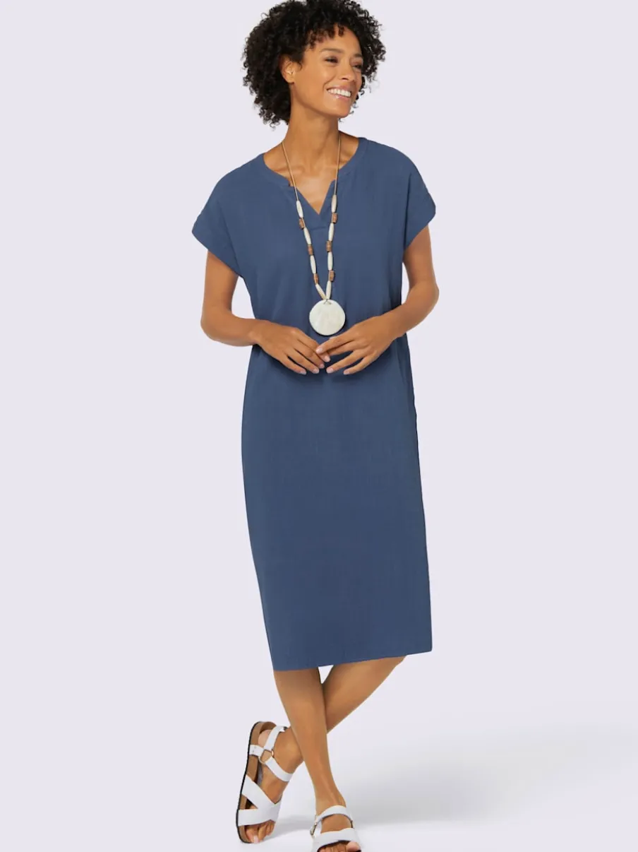 Robe d'été en mousseline avec poches et fentes latérales