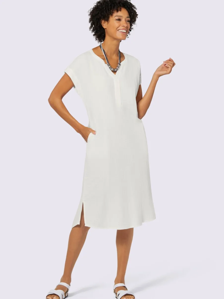 Robe d'été en mousseline avec poches et fentes latérales