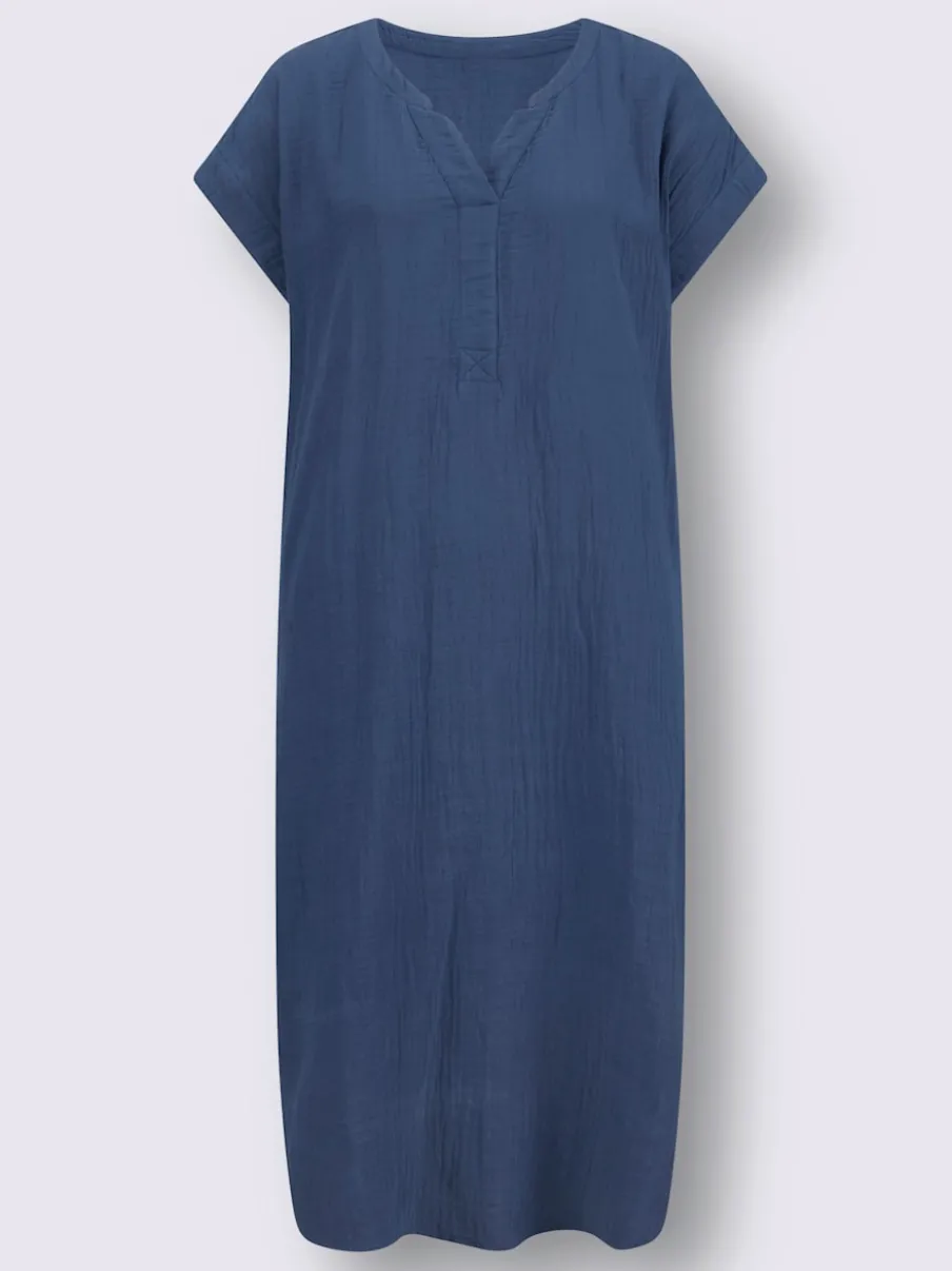 Robe d'été en mousseline avec poches et fentes latérales