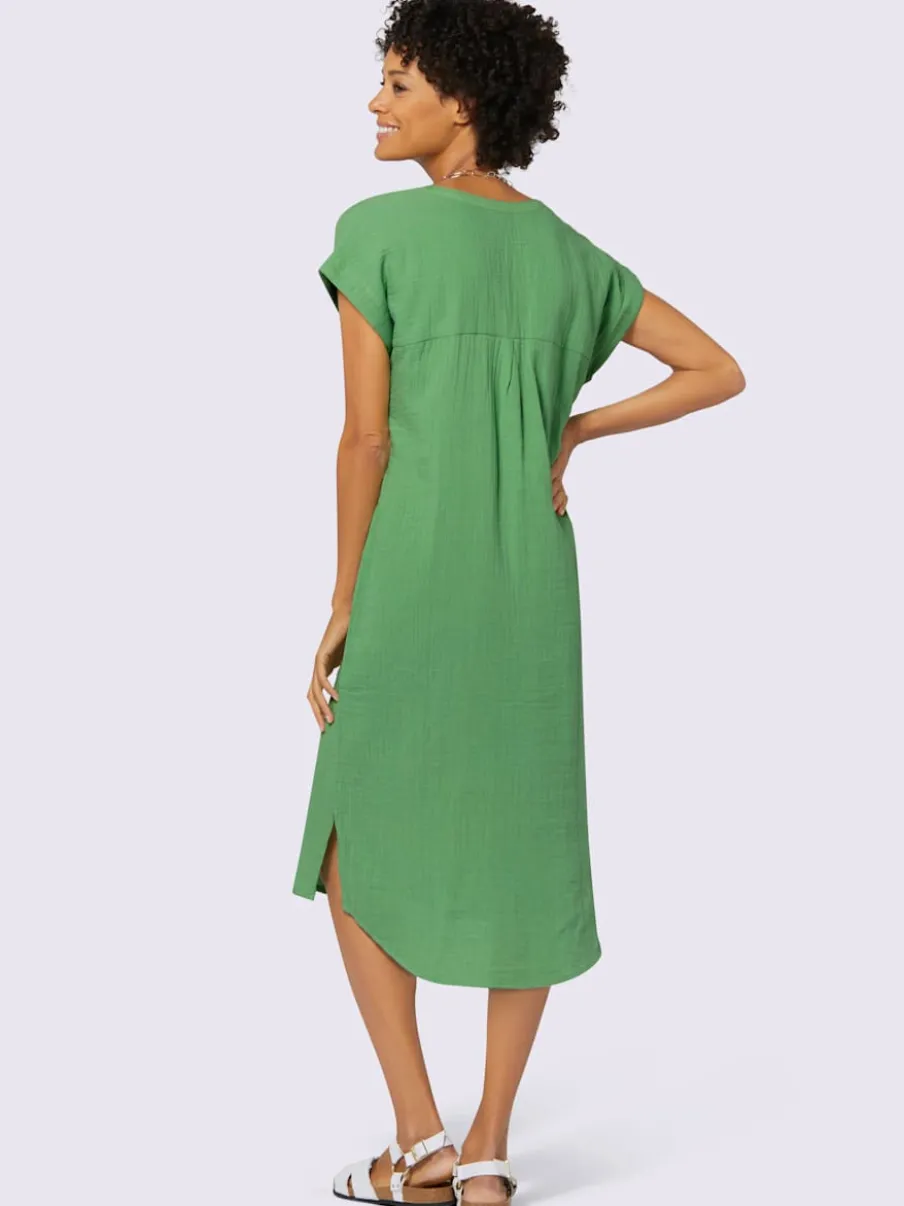 Robe d'été en mousseline avec poches et fentes latérales