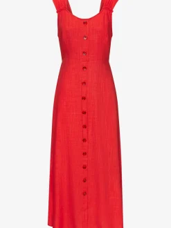 Robe d'été imprimée avec encolure en V froncée