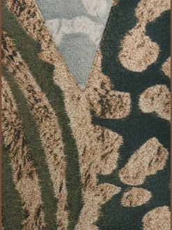 Robe d'été imprimée à encolure en V et manches chauve-souris