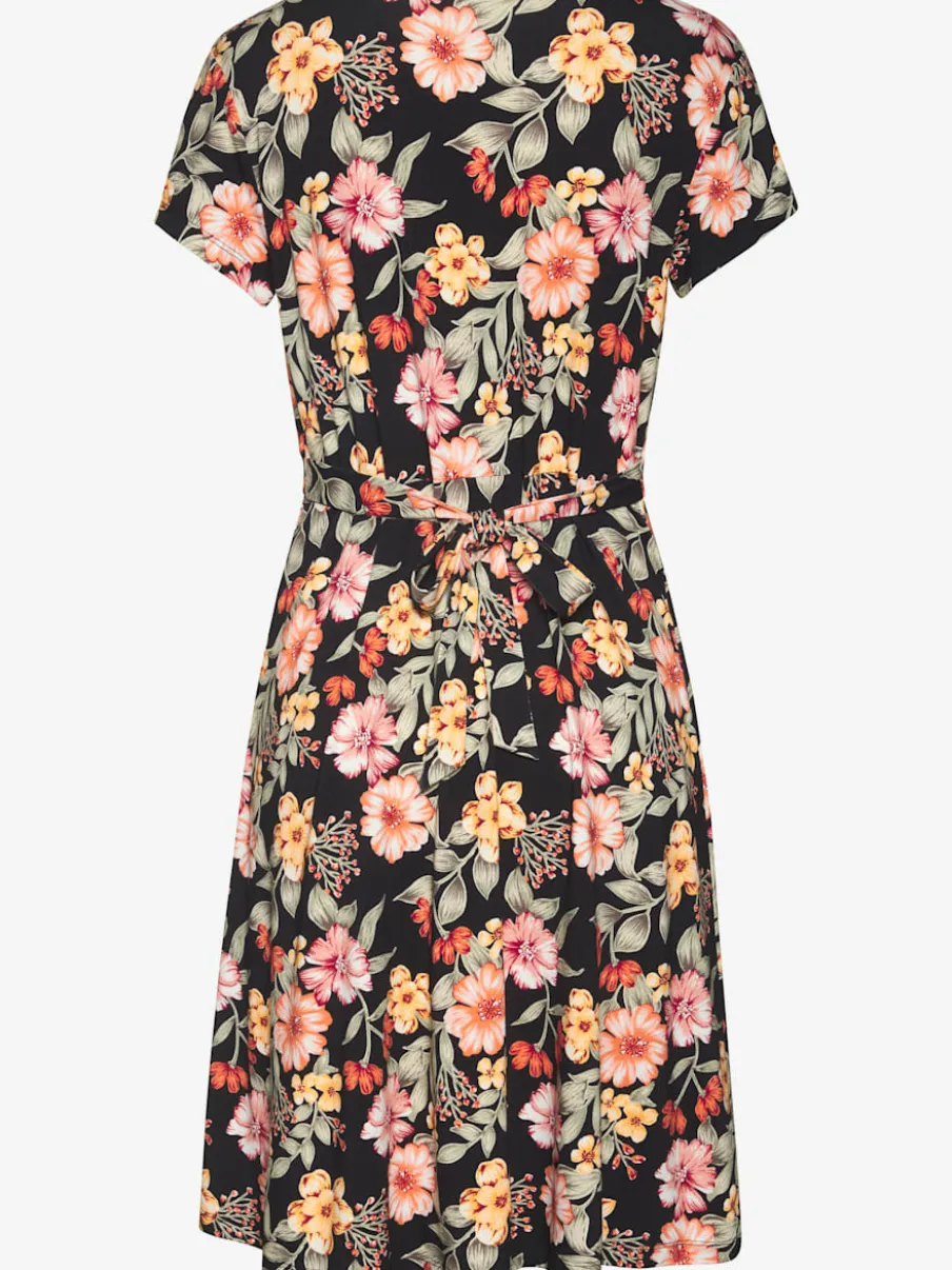 Robe d'été à manches courtes en jersey floral doux
