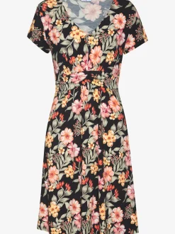 Robe d'été à manches courtes en jersey floral doux