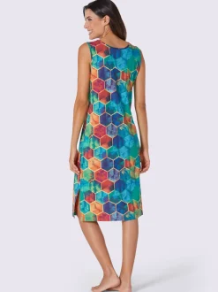 Robe d'été à motif géométrique et encolure ronde