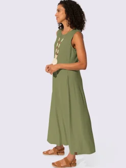 Robe d'été sans manches à encolure ronde avec poches pratiques