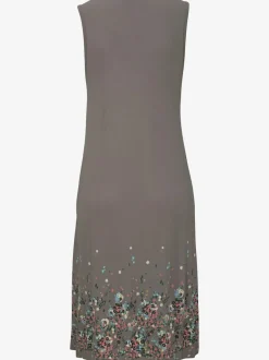 Robe d'été sans manches à motifs floraux avec détails plissés
