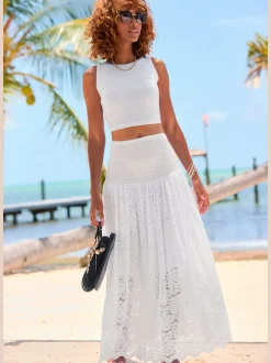 Robe 2 en 1 avec bandeau et jupe longue en dentelle