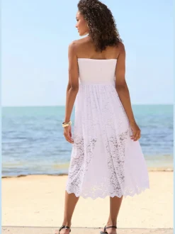 Robe 2 en 1 avec bandeau et jupe longue en dentelle