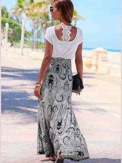 Robe 2 en 1 avec ceinture smockée et jupe volants