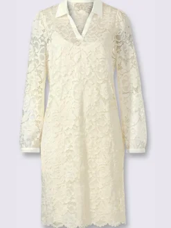Robe en dentelle dentelle florale légèrement transparente