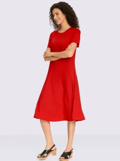 Robe en jersey avec col rond et manches courtes
