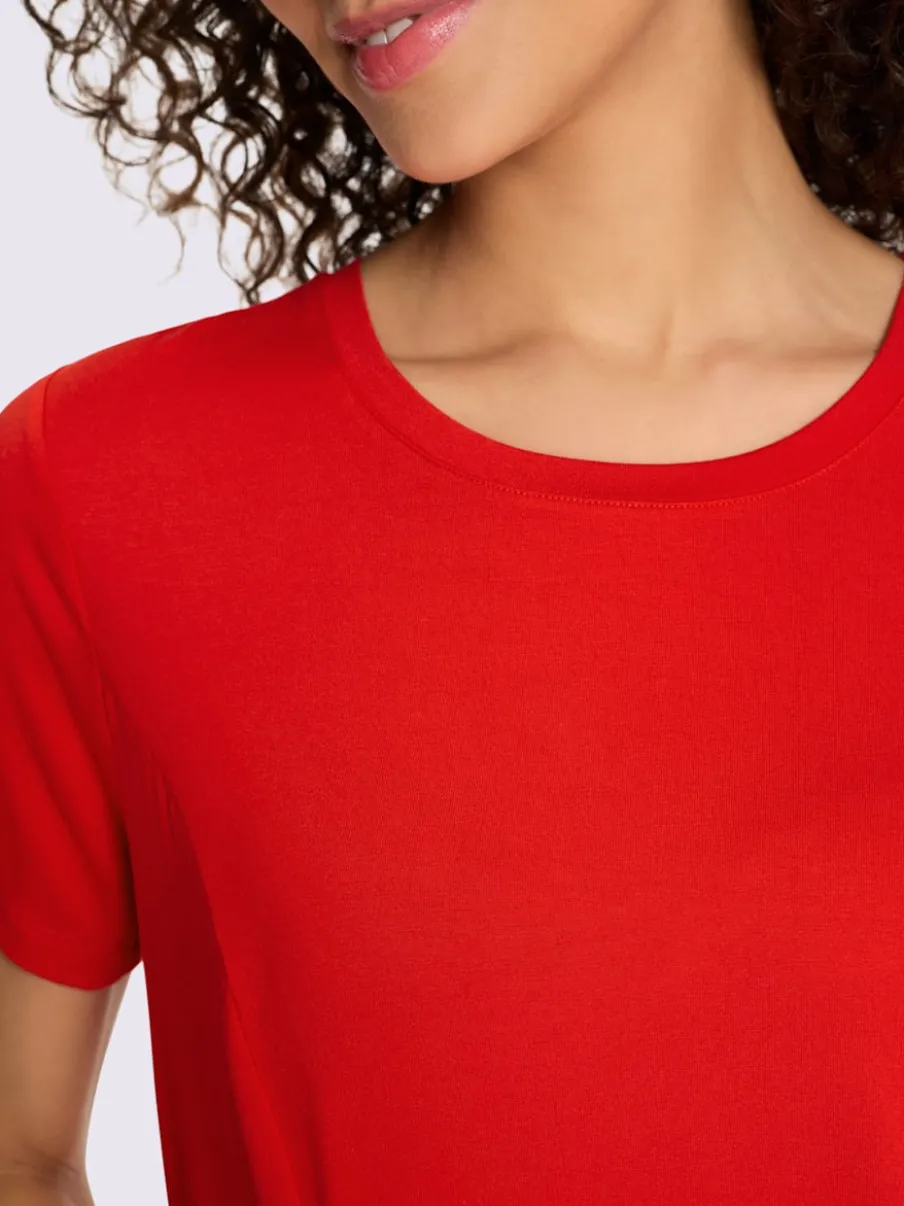 Robe en jersey avec col rond et manches courtes
