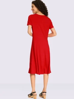 Robe en jersey avec col rond et manches courtes